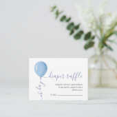 Minimalistisch blauw ballon Baby shower luier reli Informatiekaartje (Staand voorkant)