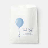 Minimalistisch Blauw Ballon Jongen 1e Verjaardag Bedankzakje (Voorkant)