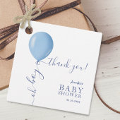Minimalistisch blauw ballon Oh Boy Baby shower Bedankjes Labels