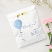 Minimalistisch blauw ballon Oh Boy Baby shower Bedankzakje (Gezegeld)