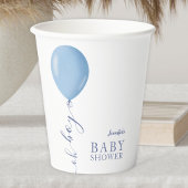 Minimalistisch blauw ballon Oh Boy Baby shower Papieren Bekers