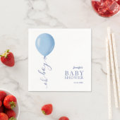 Minimalistisch blauw ballon Oh Boy Baby shower Servet (Insitu)