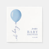 Minimalistisch blauw ballon Oh Boy Baby shower Servet (Voorkant)