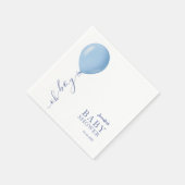 Minimalistisch blauw ballon Oh Boy Baby shower Servet (Hoek)