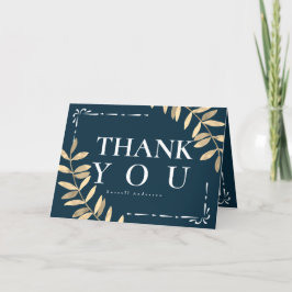 Minimalistisch blauw bedankkaart