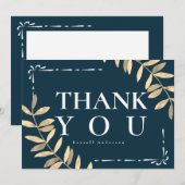 Minimalistisch blauw bedankkaart (Voorkant / Achterkant)