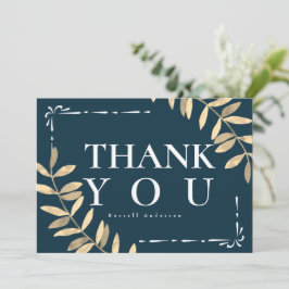 Minimalistisch blauw bedankkaart