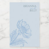 Minimalistisch Blauw Bloemen Kaars Label Voedselcontainer Etiket (Enkel label)