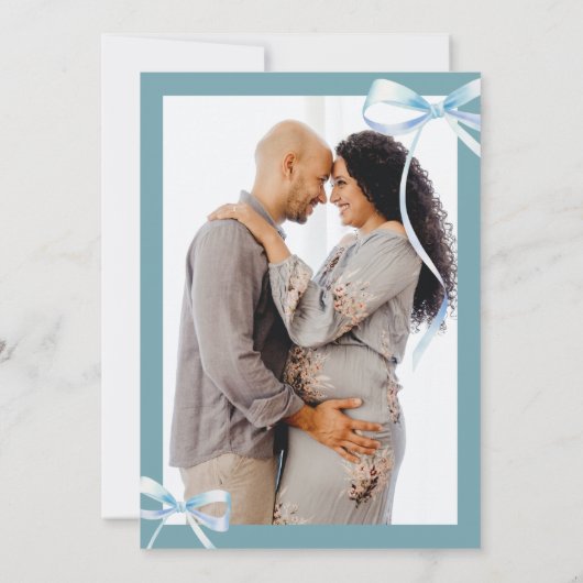 Minimalistisch blauw boog klein menselijk Shindig  Kaart (Achterkant)