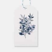 Minimalistisch blauw botanisch Natuur ontwerp Cadeaulabel (Achterkant)