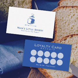 Minimalistisch Blauw Brood Laag Backery Logo Trouw Visitekaartje
