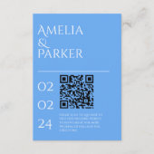 Minimalistisch blauw bruiloft behuizing Kaart (Voorkant)