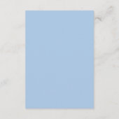 Minimalistisch blauw bruiloft behuizing Kaart (Achterkant)