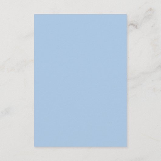Minimalistisch blauw bruiloft behuizing Kaart (Achterkant)