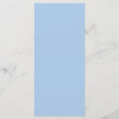 Minimalistisch blauw bruiloft menu (Achterkant)