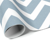Minimalistisch blauw Chevron inpakpapier (Rol Hoek)