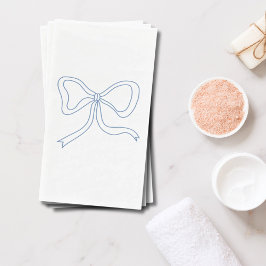 Minimalistisch Blauw Coquette Bow Papier Gastenhan Servet