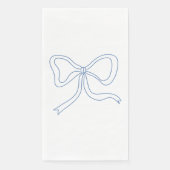 Minimalistisch Blauw Coquette Bow Papier Gastenhan Servet (Voorkant)