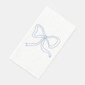 Minimalistisch Blauw Coquette Bow Papier Gastenhan Servet (Hoek)