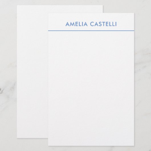 Minimalistisch blauw design briefpapier (Voorkant / Achterkant)