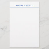 Minimalistisch blauw design briefpapier (Voorkant)
