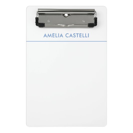 Minimalistisch blauw design mini klembord (Voorkant)