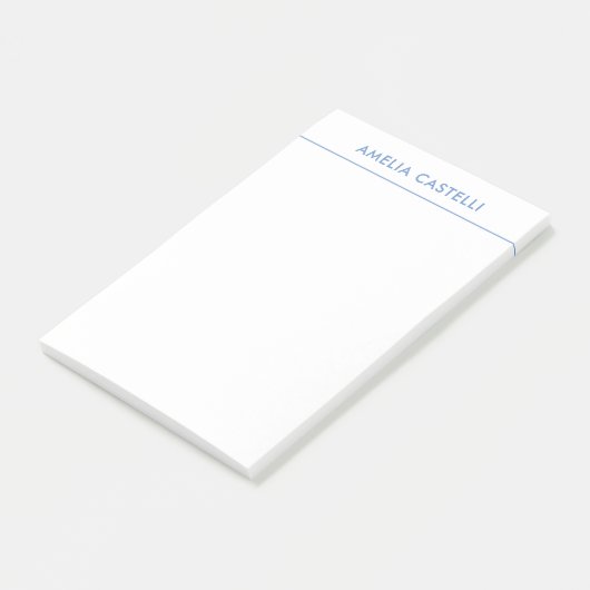 Minimalistisch blauw design post-it® notes (Schuin)