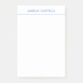 Minimalistisch blauw design post-it® notes (Voorkant)