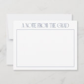 Minimalistisch blauw dubbelzijdig foto Afstuderen Bedankkaart (Achterkant)