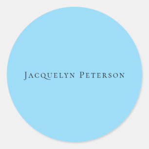 Minimalistisch Blauw Eenvoudig Elegant Modern  Ronde Sticker