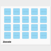 Minimalistisch Blauw Eenvoudig Elegant Modern Vierkante Sticker (Vel)