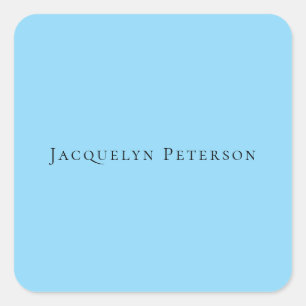 Minimalistisch Blauw Eenvoudig Elegant Modern  Vierkante Sticker