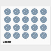Minimalistisch blauw Elegant Hart Baby shower Ronde Sticker (Vel)