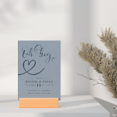 Minimalistisch blauw Elegant Hart Oh Boy Baby show Kaart