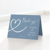 Minimalistisch blauw Elegant Modern Baby shower Bedankkaart