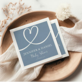 Minimalistisch blauw Elegant OH Baby shower Servet