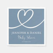 Minimalistisch blauw Elegant OH Baby shower Servet (Voorkant)