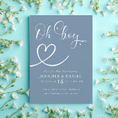 Minimalistisch blauw Elegant Oh Boy Baby shower Kaart