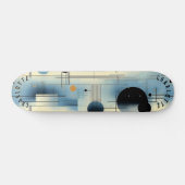 Minimalistisch blauw en geel Abstract geometrisch Persoonlijk Skateboard (Horizontaal)