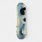 Minimalistisch blauw en geel Abstract geometrisch Persoonlijk Skateboard (Voorkant)