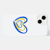 Minimalistisch blauw en geel hart geïnspireerd doo Case-Mate iPhone case (Achterkant (horizontaal))