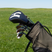 Minimalistisch blauw en grijs Initiaal van te grot Golfheadcover (Insitu)