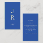 Minimalistisch blauw en grijs visitekaartje (Voorkant / Achterkant)