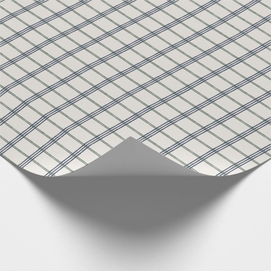 Minimalistisch blauw en groen venster Plaid Cadeaupapier (Hoek)
