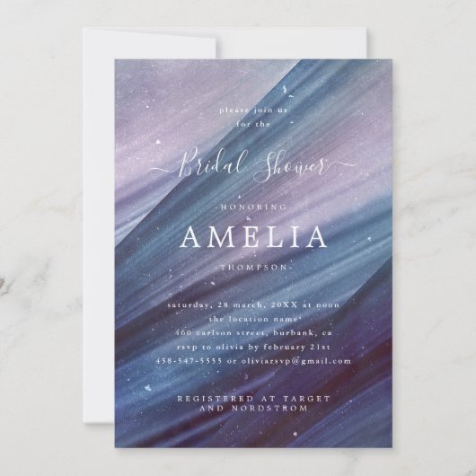 Minimalistisch blauw en Paarse Abstract Vrijgezell Kaart (Voorkant)