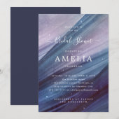 Minimalistisch blauw en Paarse Abstract Vrijgezell Kaart (Voorkant / Achterkant)