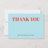 Minimalistisch blauw en rood bedankkaart (Voorkant)