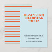 Minimalistisch blauw en rood bedankkaart (Voorkant / Achterkant)