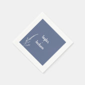 Minimalistisch blauw en wit bruiloft servet (Hoek)