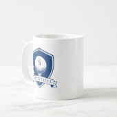 Minimalistisch Blauw en Wit Modern Initieel Monogr Koffiemok (Voorkant links)